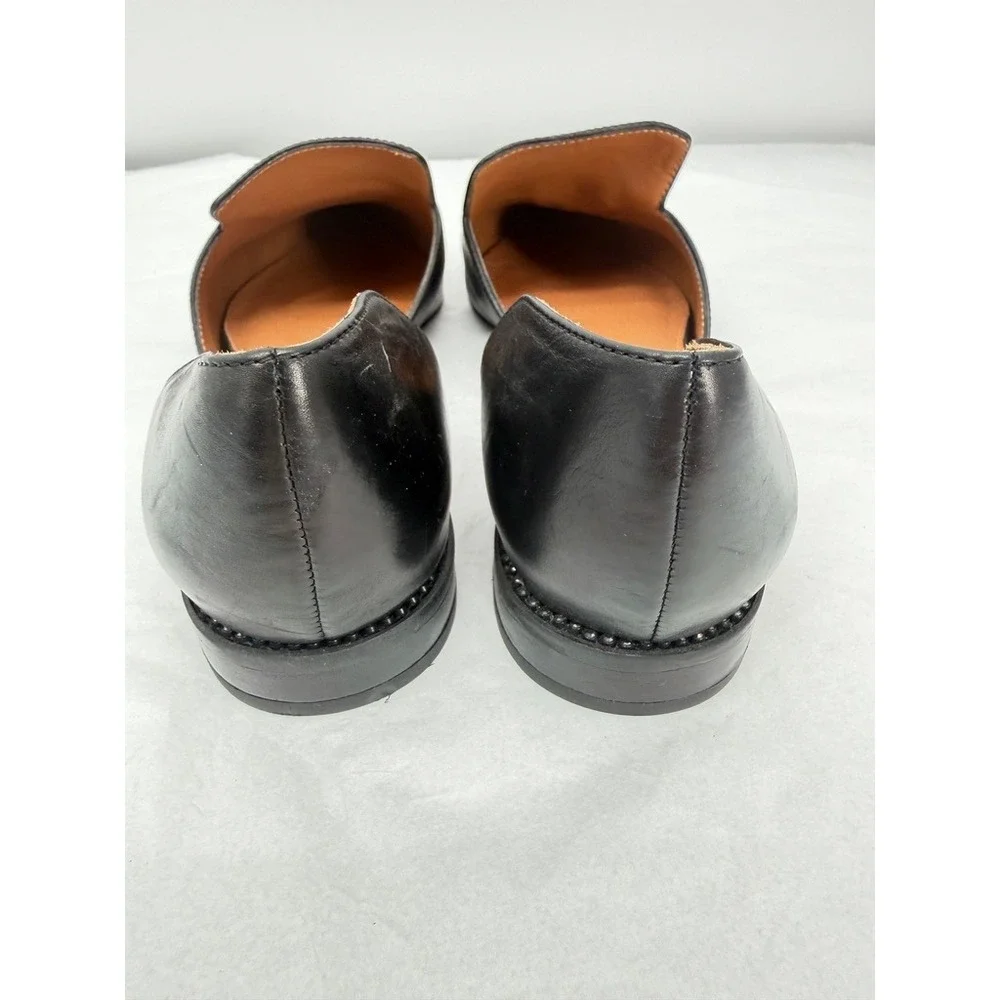 Franco Sarto Black Leather D'Orsay Flats Pointed Toe Slip On Chic Size 8/9**READ